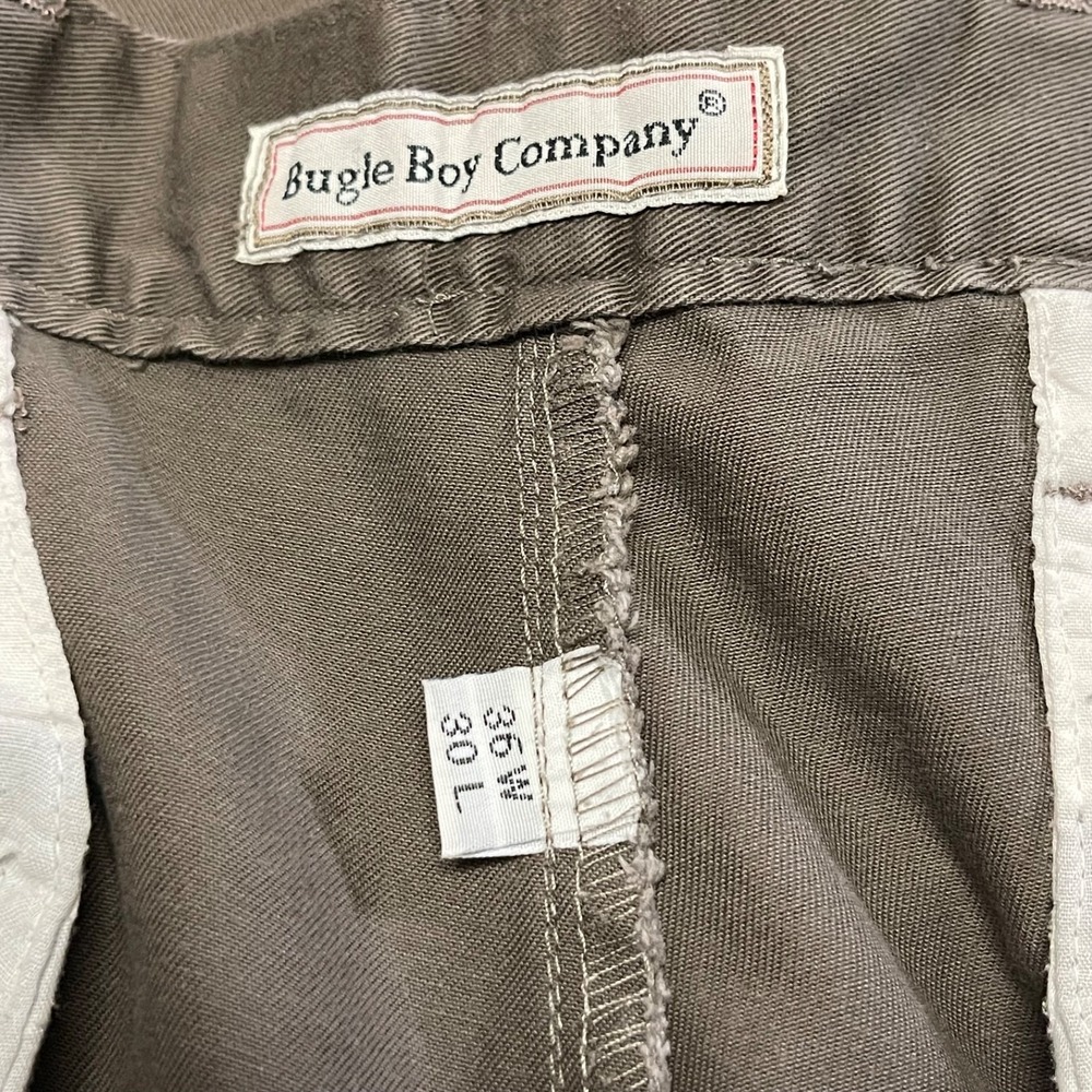 Vintage Bugle Boy Company Men's 36x30 Green Khaki Cotton Twill Chino Pants